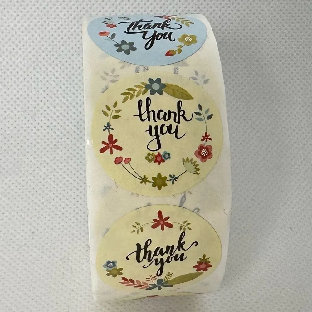 Thank You Sticker 8 Kinds of Pattern Purchase Label Present | Seal box